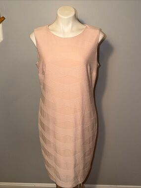 Tommy Hilfiger Sleeveless Nude Blush Pink Sleeveless Midi Sheath Dress. Size 14.
